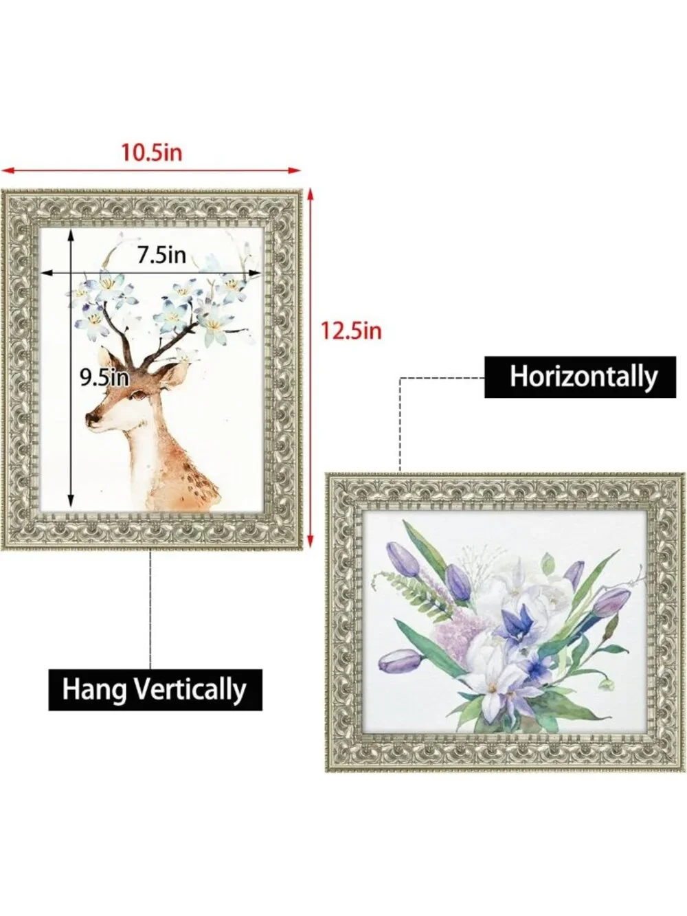 Elegant Silver Beige 8x10 Photo Frame with Real Glass | Wall Hanging & Tabletop